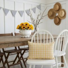Gold Farmhouse Plaid Pillow Cover