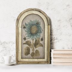 Sunflower Stem Framed Linen Wall Art