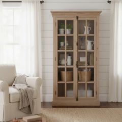 Tall Sepia Mirror Glass Display Cabinet
