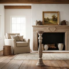 Tall Tapered Wood Pillar Candle Holder