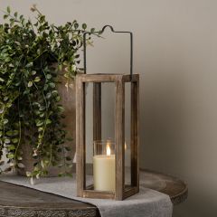Tall Wooden Lantern With Handle