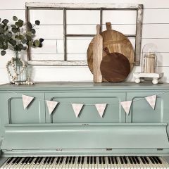 Tan Plaid Wood Pennant Banner