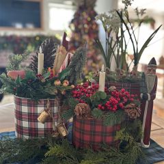 Tartan Plaid Festive Holiday Bucket Set of 3