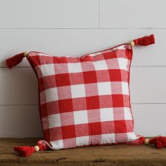 Tasseled Buffalo Check Throw Pillow