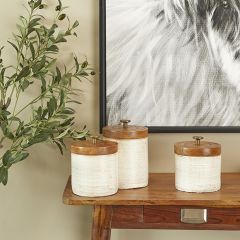 Terracotta Jars With Lids Set of 3