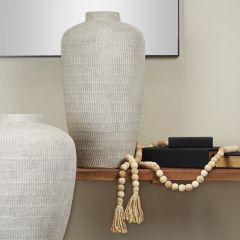 Textured Ceramic Cream Vase 23 Inch