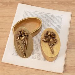 Textured Floral Trinket Box Set of 2