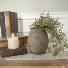 Textured Metal Pot Vase