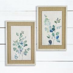 Textured Paper Eucalyptus Framed Wall Art Set of 2