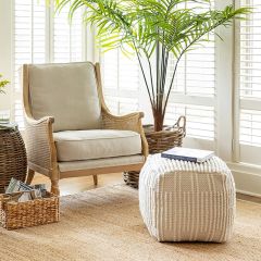 Textured Pattern Pouf Ottoman