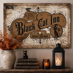 The Black Cat Inn Canvas Wall Art