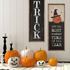 The Most Wonderful Time Of The Year Jackolantern Whitewash Wall Art