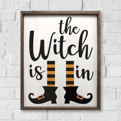The Witch Is In Framed Halloween Sign