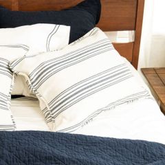 Coastal Cottage Stripes Euro Sham With Piping