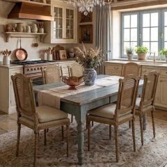 Tie Cushion Pine Wood Dining Chair