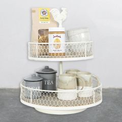 Tiered Round Tray with Rooster Accent