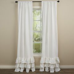 Tiered Ruffle Window Curtain Panel Set of 2