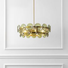 Tinted Green Glass Chandelier