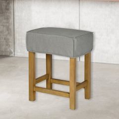 Traditional Saddle Stool Slip Cover Grey