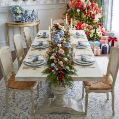 Trestle Base Farmhouse Dining Table