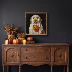 Trick Or Treat Goldendoodle Framed Wall Art