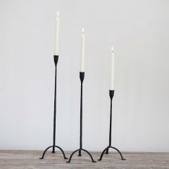 Tripod Foot Cast Iron Taper Holder Set of 3