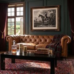 Tufted Leather Club Sofa