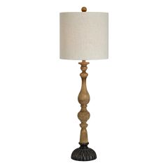 Turned Base Rustic Chic Farmhouse Lamp
