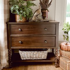 Turned Leg 2 Drawer Accent Chest
