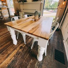 Turned Leg Pine Farmhouse Dining Table
