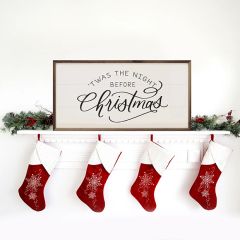 Twas The Night Before Christmas Black On White Wall Art