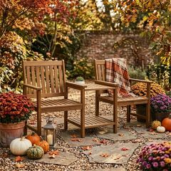 Two Seat Outdoor Wood Bench