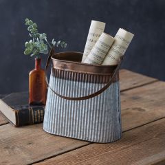Two Tone Galvanized Metal Pail