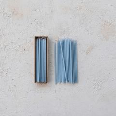 Unscented Slim Taper Candle Set of 36 Light Blue