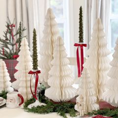 Unscented Tree Shaped Evergreen Taper Candle Set of 2