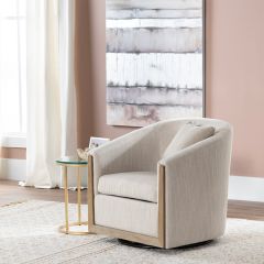 Upholstered Barrel Swivel Chair