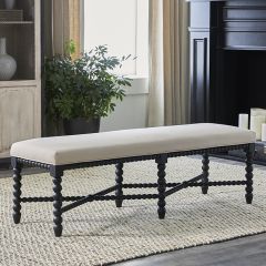 Upholstered Spindle Leg Bench