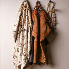 Upscale Ropes and Horseshoes Teddy Backed Throw Blanket