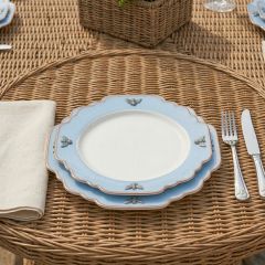 Vagabond House Blue Trim Bee Bone China Dinner Plate