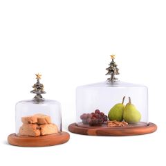 Vagabond House Christmas Tree Glass Covered Cheese Wood Board