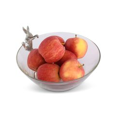 Vagabond House Climbing Bunny Glass Serving Bowl