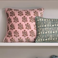 Velvet Block Print Lilac Throw Pillow