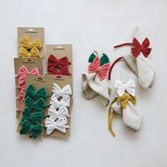 Velvet Bow Napkin Ring Set of 4