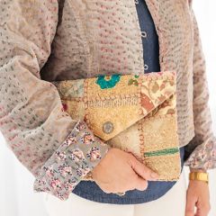 Velvet Gray And Block Print Reversible Kantha Jacket