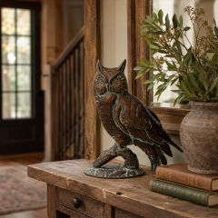 Verdigris Owl Figure