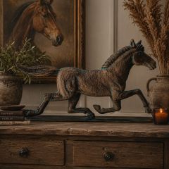Verdigris Trotting Horse Figure
