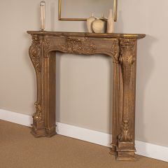 Victorian Elegance Gold Wood Wall Mantel