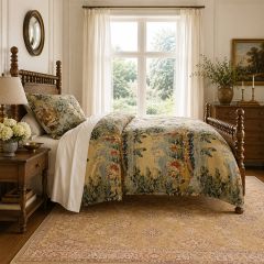 Victorian Print Washed Linen Bedding Collection