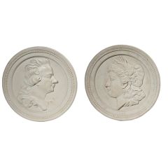 Victorian Profile Ceramic Plaque Set of 2