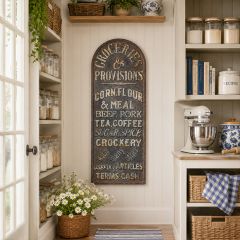 Vintage Style Embossed Metal Provisions Sign